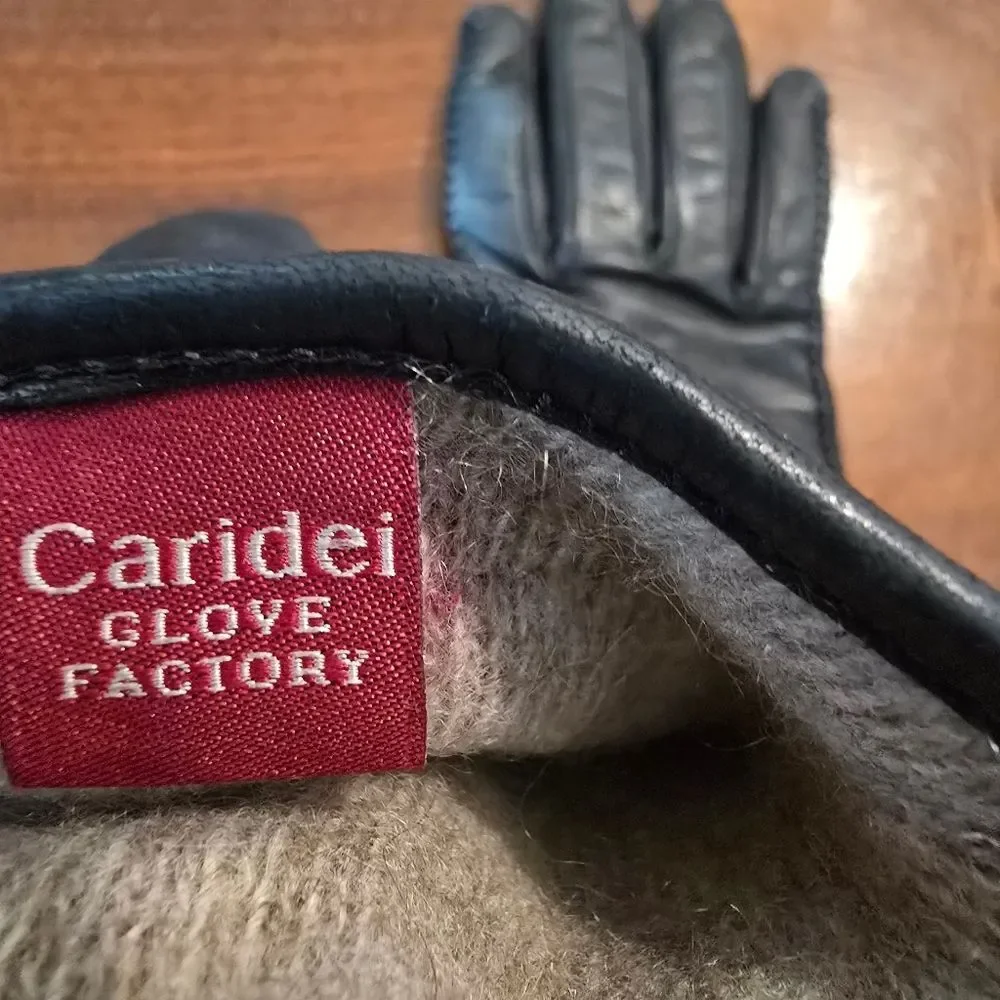 CARIDEI Glove Factory Womens Size  7 1/2 Cashmere‎ Lined Vintage